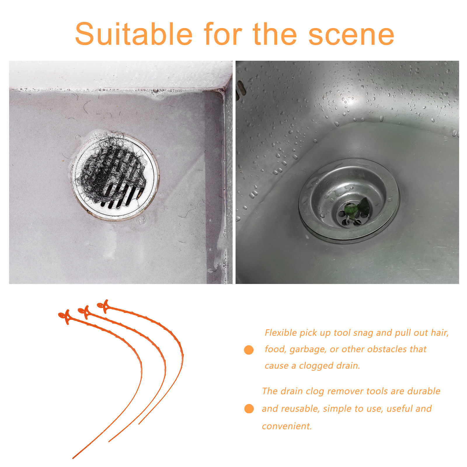 3 piezas de herramienta flexib - Drain Snake Flexible reseña y precio