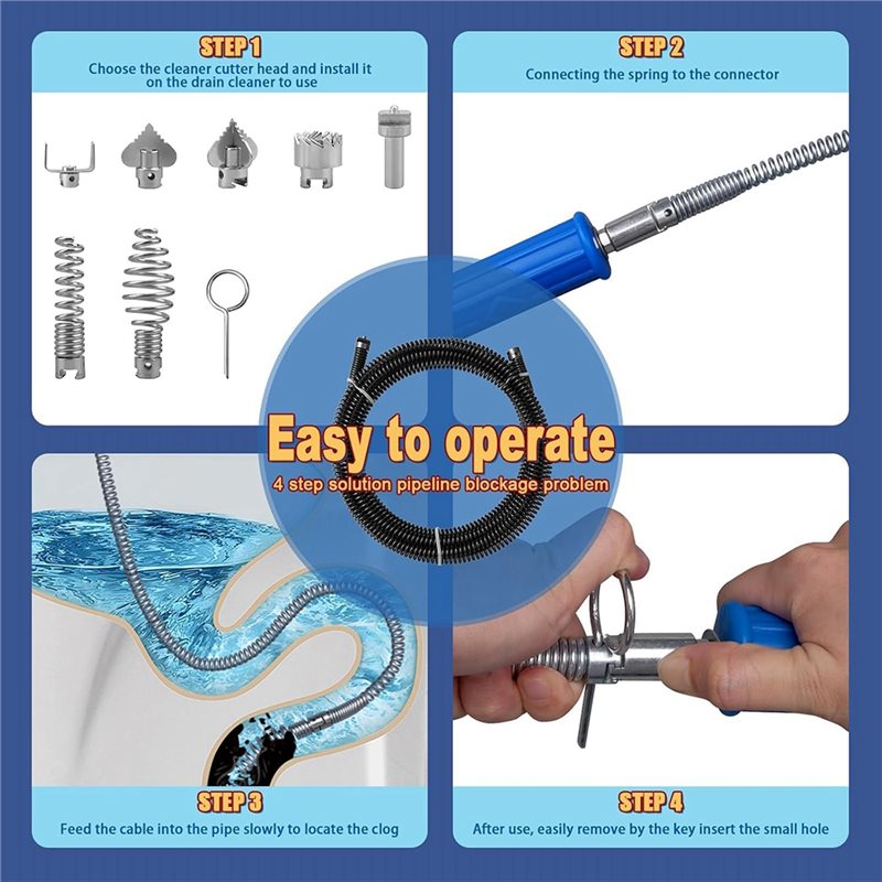 Herramienta de desatascado de  - Drain Snake Flexible reseña y precio
